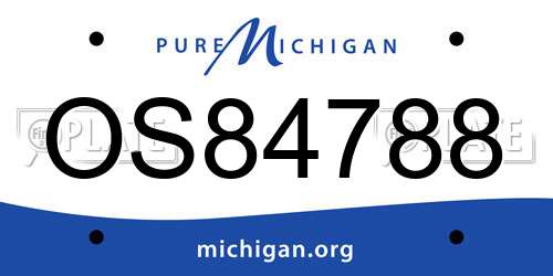 OS84788 Michigan License Plate