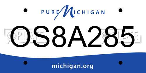 OS8A285 Michigan License Plate