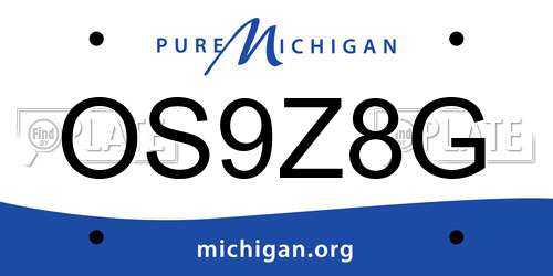 OS9Z8G Michigan License Plate