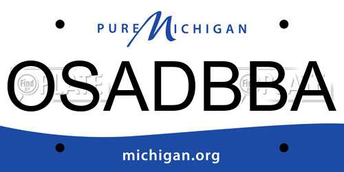 OSADBBA Michigan License Plate