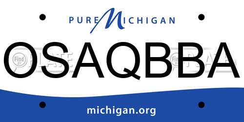 OSAQBBA Michigan License Plate