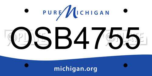 OSB4755 Michigan License Plate