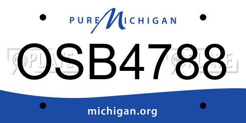 OSB4788 Michigan License Plate
