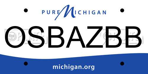 OSBAZBB Michigan License Plate