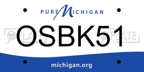 OSBK51 Michigan License Plate