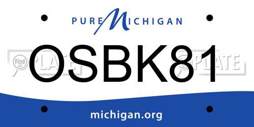 OSBK81 Michigan License Plate