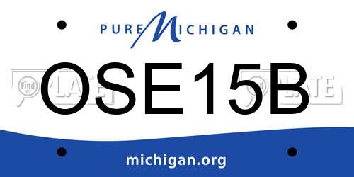 OSE15B Michigan License Plate