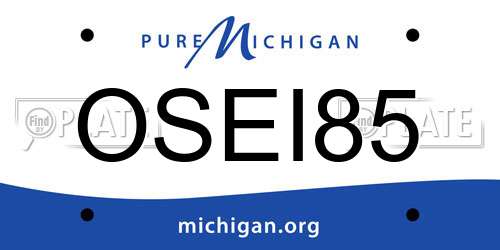 OSEI85 Michigan License Plate