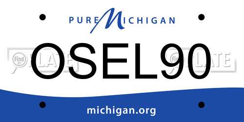 OSEL90 Michigan License Plate