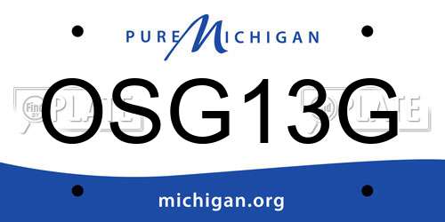 OSG13G Michigan License Plate