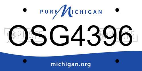 OSG4396 Michigan License Plate