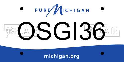 OSGI36 Michigan License Plate