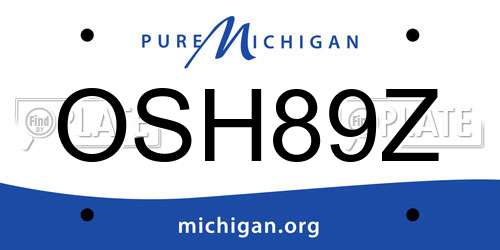OSH89Z Michigan License Plate