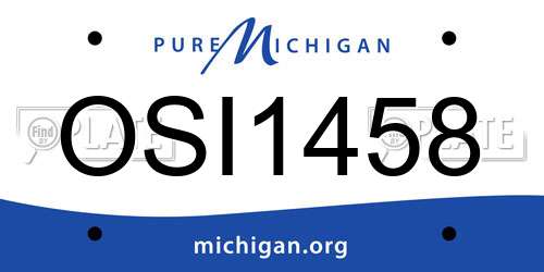 OSI1458 Michigan License Plate