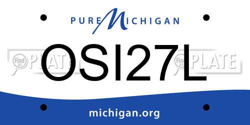 OSI27L Michigan License Plate