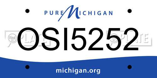 OSI5252 Michigan License Plate