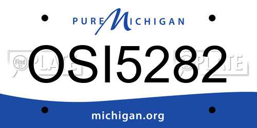 OSI5282 Michigan License Plate