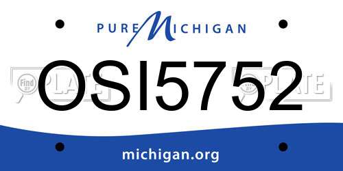 OSI5752 Michigan License Plate
