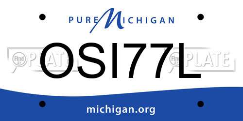 OSI77L Michigan License Plate