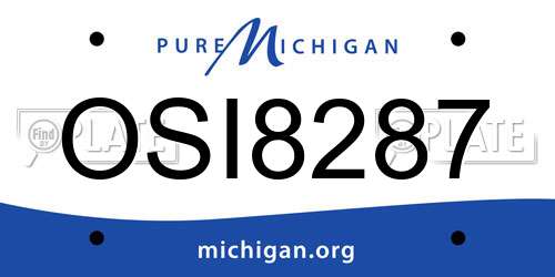 OSI8287 Michigan License Plate