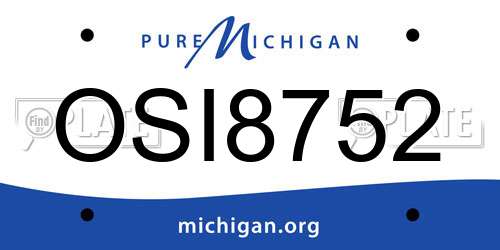 OSI8752 Michigan License Plate