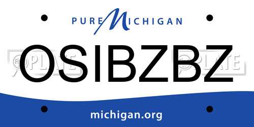 OSIBZBZ Michigan License Plate