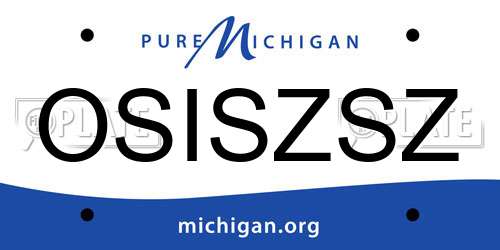 OSISZSZ Michigan License Plate