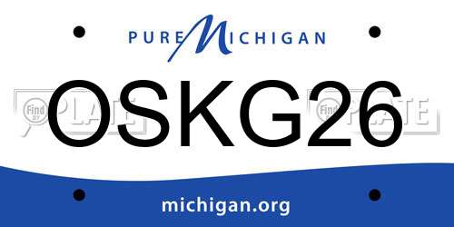 OSKG26 Michigan License Plate