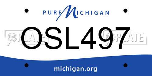 OSL497 Michigan License Plate