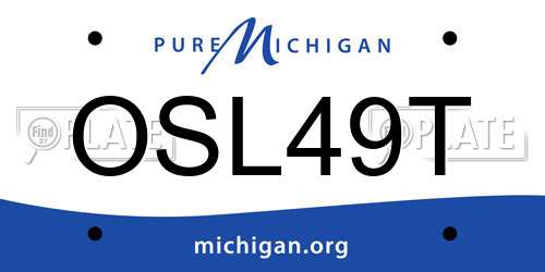 OSL49T Michigan License Plate