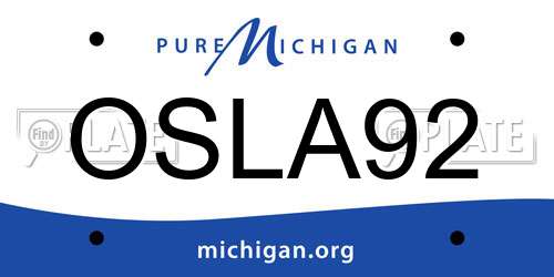 OSLA92 Michigan License Plate