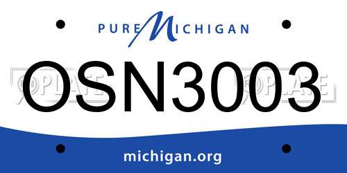 OSN3003 Michigan License Plate