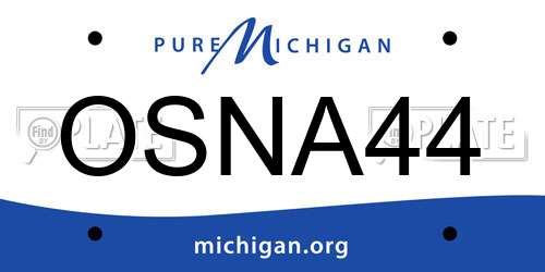 OSNA44 Michigan License Plate