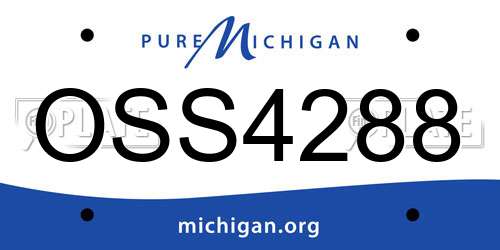 OSS4288 Michigan License Plate