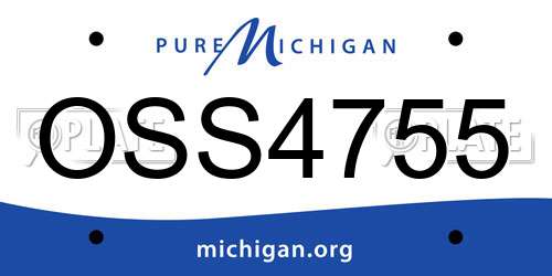 OSS4755 Michigan License Plate