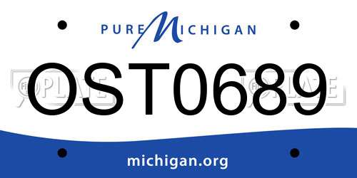 OST0689 Michigan License Plate
