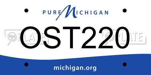 OST220 Michigan License Plate