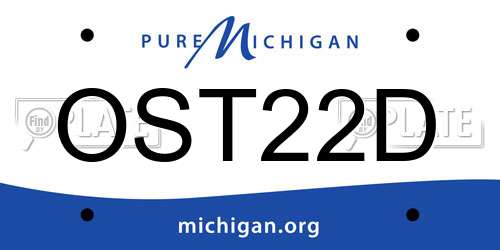 OST22D Michigan License Plate