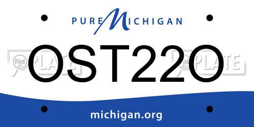 OST22O Michigan License Plate