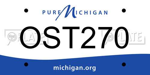 OST270 Michigan License Plate