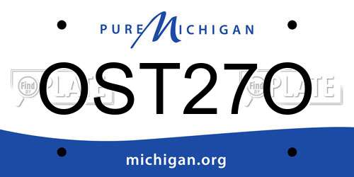 OST27O Michigan License Plate
