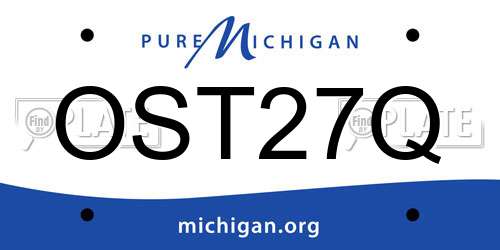 OST27Q Michigan License Plate