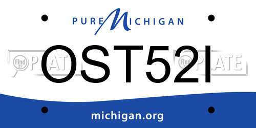 OST52I Michigan License Plate