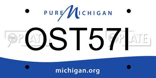 OST57I Michigan License Plate