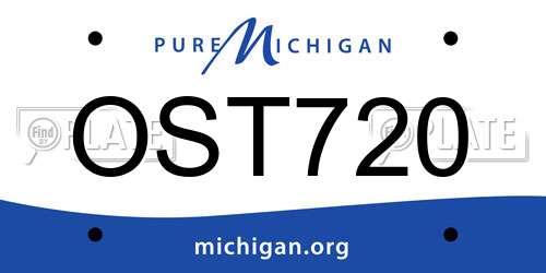 OST720 Michigan License Plate