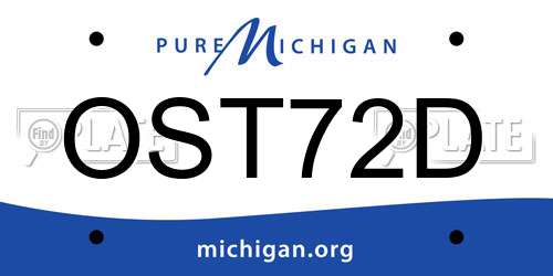 OST72D Michigan License Plate