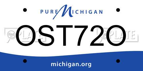 OST72O Michigan License Plate