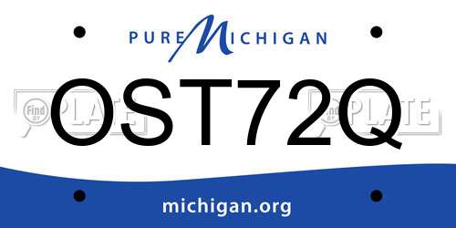 OST72Q Michigan License Plate