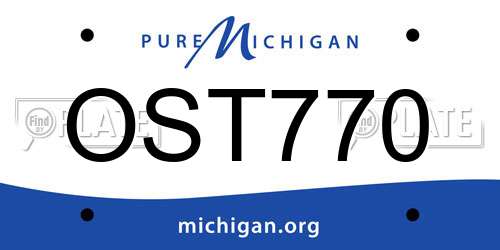 OST770 Michigan License Plate