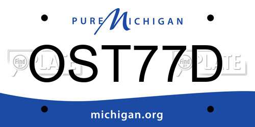 OST77D Michigan License Plate